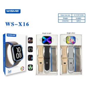 ساعت برند:wisme مدل:ws-x16 همراه با3بندوشارژر وایرلس
